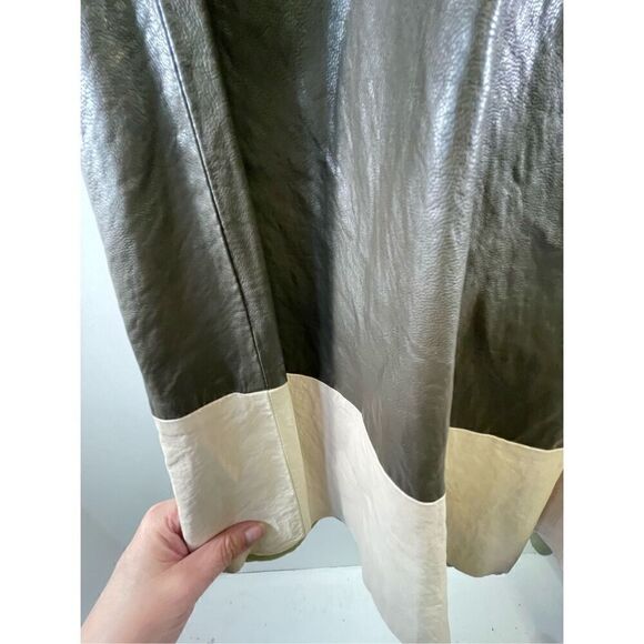Zara Faux Leather Color Block Skirt Size S - Picture 3 of 8